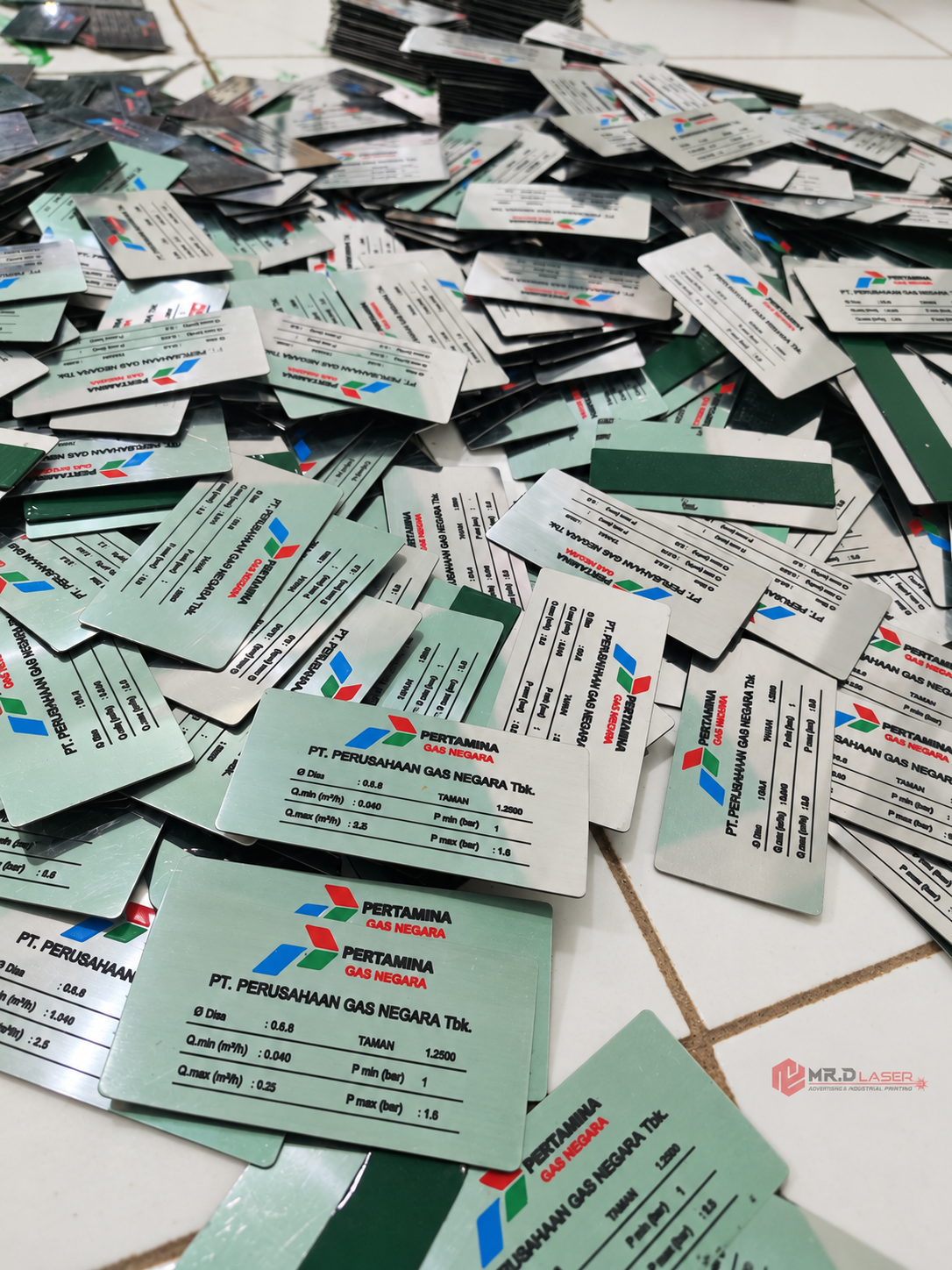 Nameplate Stainless Spesifikasi Meter Gas